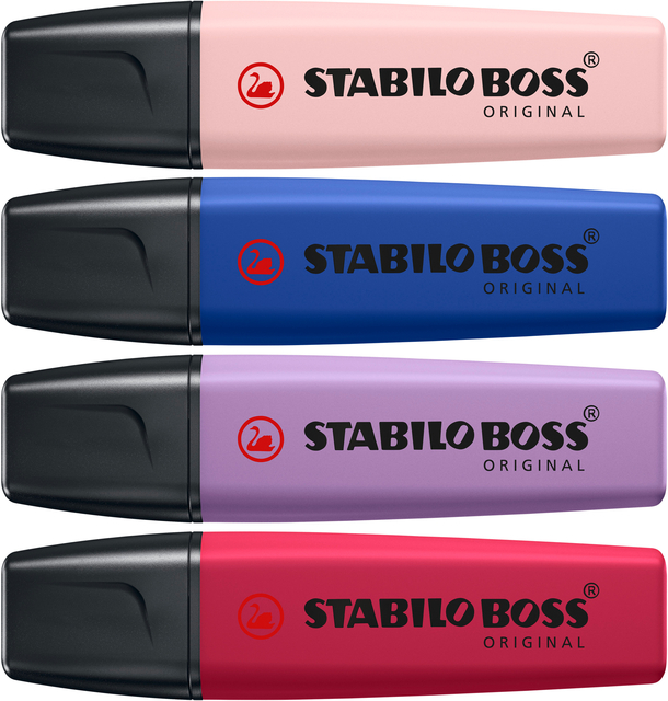 Markeerstift STABILO Boss Wildflower assorti 4 stuks