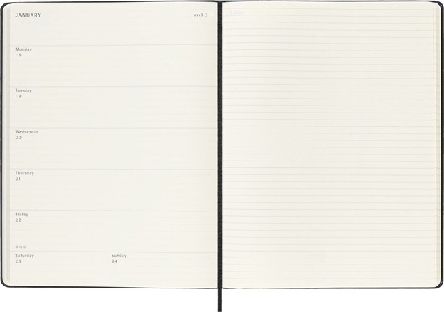 Agenda 2027 Moleskine 18M Planner Weekly 7dagen/1pagina xl hc black