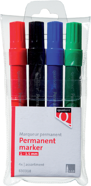 Permanent marker Quantore round 1-1.5mm assortment