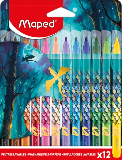 Viltstift Maped Dragon set à 12 kleure