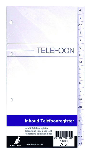 Refill for phone registry Kangaro A-Z 4-holes