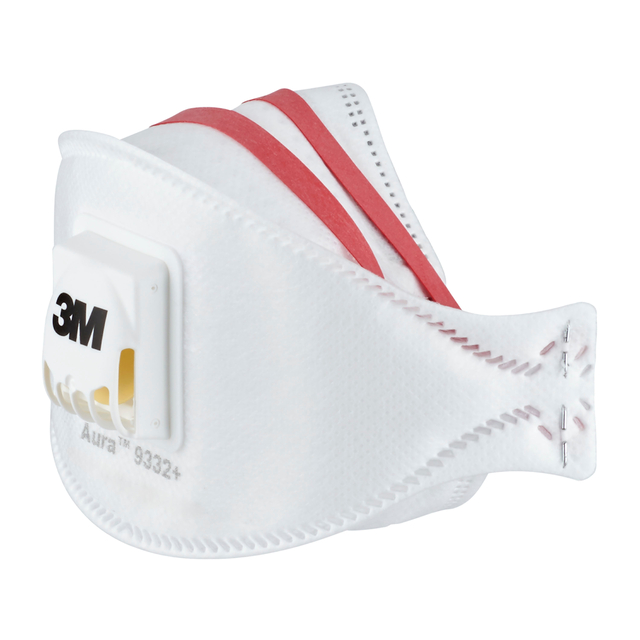 Stofmasker 3M Aura Comfort Cool Flow 9332 FFP3 met ventiel 2 stuks