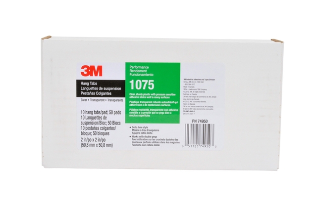 Hanging tab 3M 1075 50x50mm clear 500 pieces