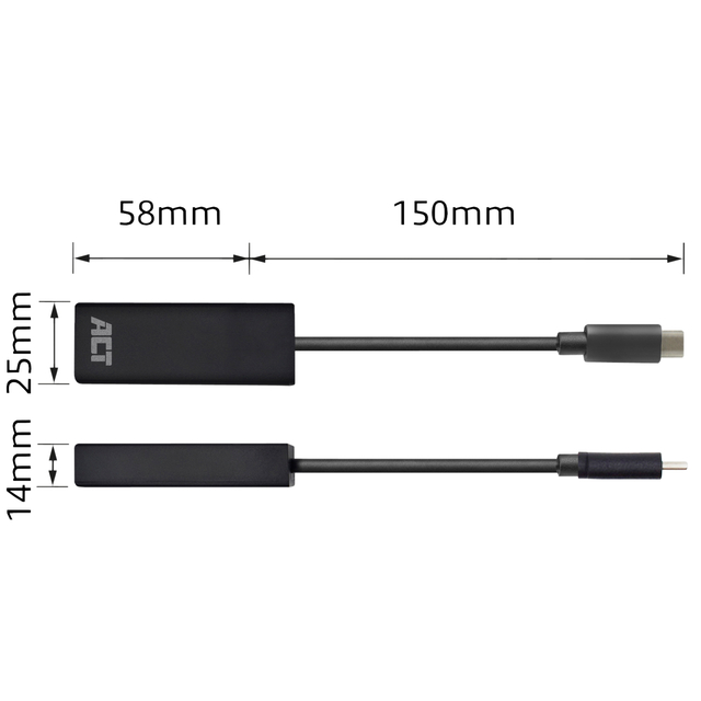 Adapter ACT USB-C naar Gigabit Ethernet