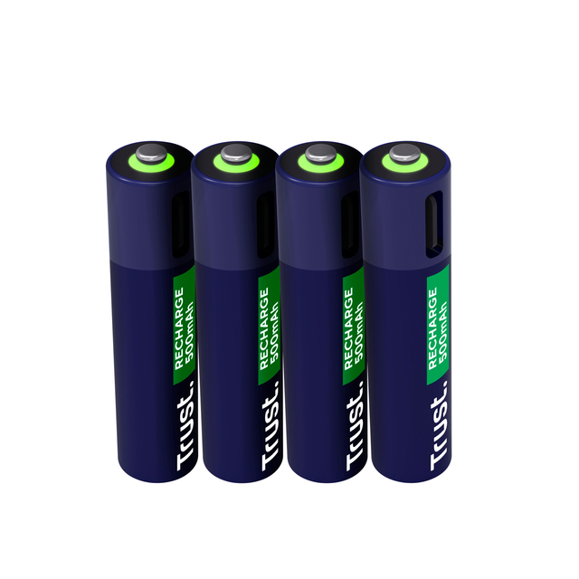 Batterij Trust USB-C oplaadbaar AAA 4 stuks