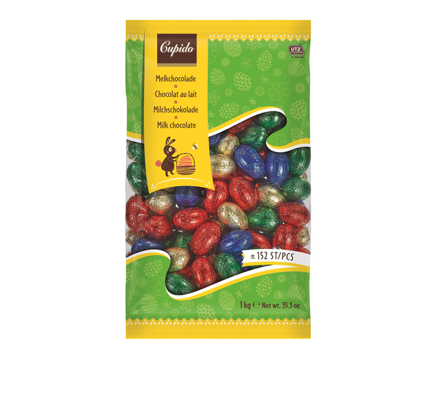 CHOCOLADE CUPIDO PAASEITJES MELK ZAK 1KG