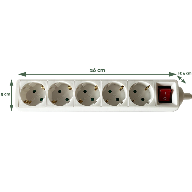 Stekkerdoos BRASQ  5 voudig 1.4 meter wit