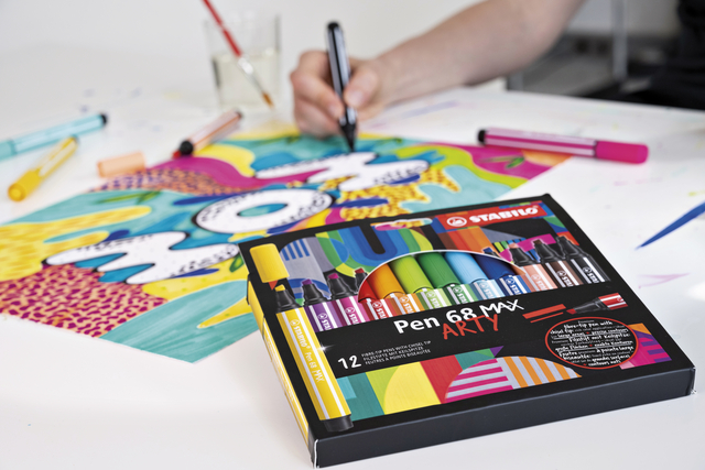 Viltstift STABILO Pen 68 Max Arty assorti etui à 6 stuk