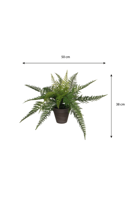 Kunstplant Mica varen groen in pot Stan grijs Ø50 38c