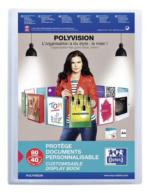 Display Book Elba Polyvision A4 40 pockets translucent Clear