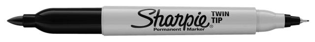 Viltstift Sharpie rond Twin tip ultra fijn & fijn zwart 2 stuks