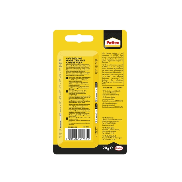 All-purpose glue Pattex Multi tube 20 grams on blister