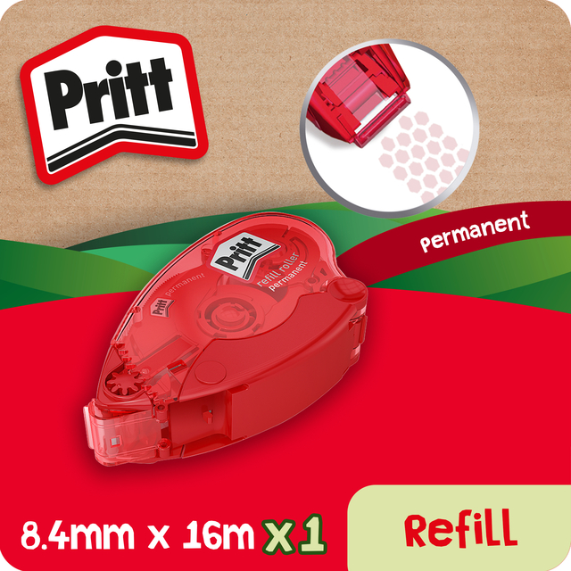 Glue roller Pritt Compact permanent 10m on blister