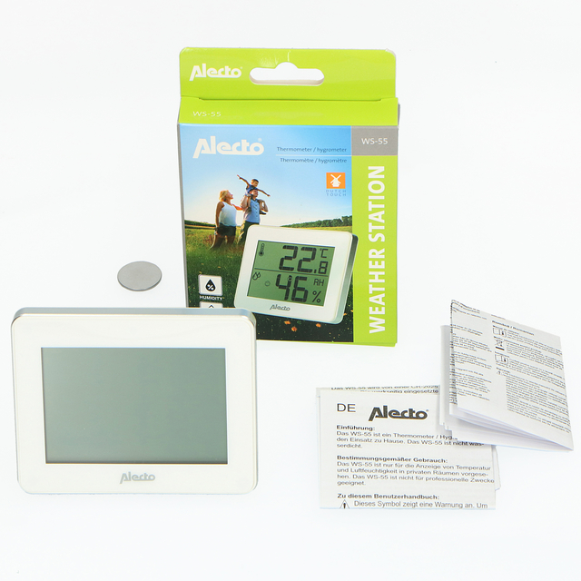 Thermometer hygrometer Alecto WS-55 wit - zilver