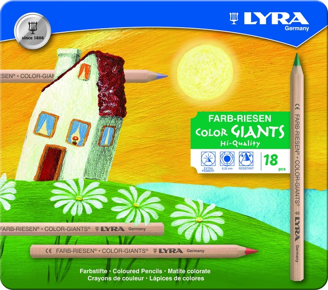 Kleurpotlood LYRA Color Giants Nature blik à 18 kleure