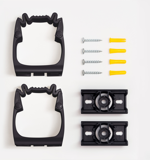Wandhouder Toolflex One 2 klemmen met adapter ø 15/35 mm zwart