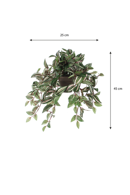 Kunstplant Mica Tradescantia hangend groen Ø25 45c