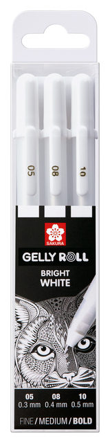 Gelpen Sakura Gelly Roll zuiver wit set 3 maten