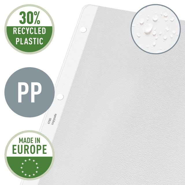 Showtas Leitz Premium met uitsnede copy safe 0.13mm PP A4 transparant 100 stuks