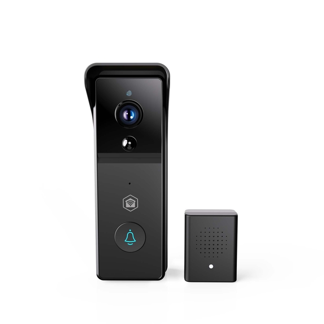 Videodeurbel Nedis Smartlife Wifi 3MP Full HD 1296p zwart