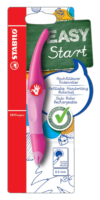 Rollerpen STABILO Easyoriginal rechtshandig roze/lichtroze blister à 1 stu