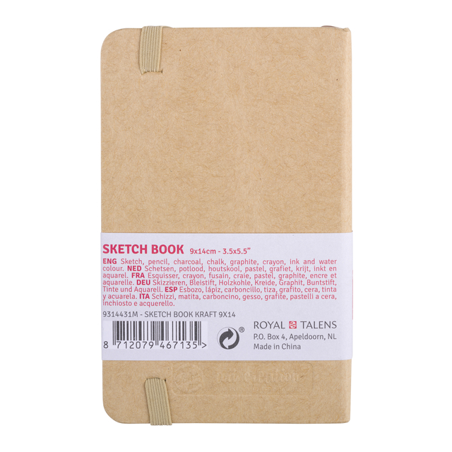 Schetsboek Talens Art Creation 80 witte vellen 140gr 90x140mm kraft
