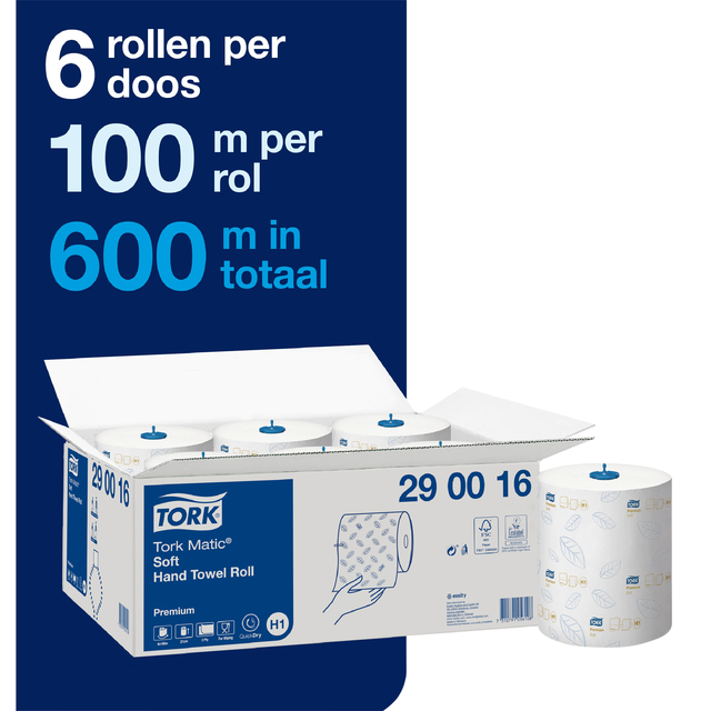 Towel roll Tork Matic H1 Premium 100m 2 ply white 290016