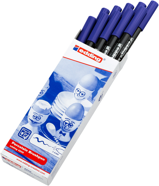 Brushpen edding 4200 porselein blauw