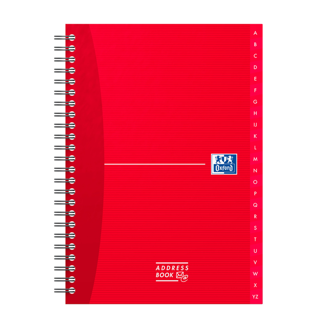 OXFORD Office Essentials A5 Hardback Twin-wire A-Z Address Book Specific Ruling 144 Pages Assorted Colours