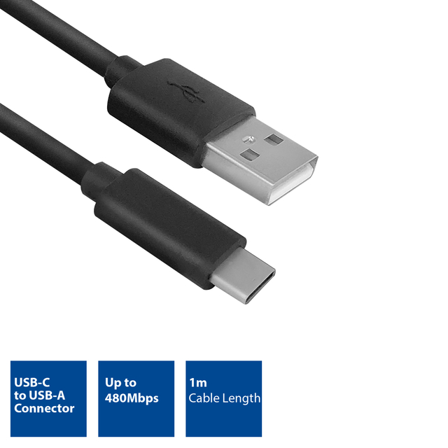 Cable ACT USB 2.0 USB-A to USB-C 1 meter