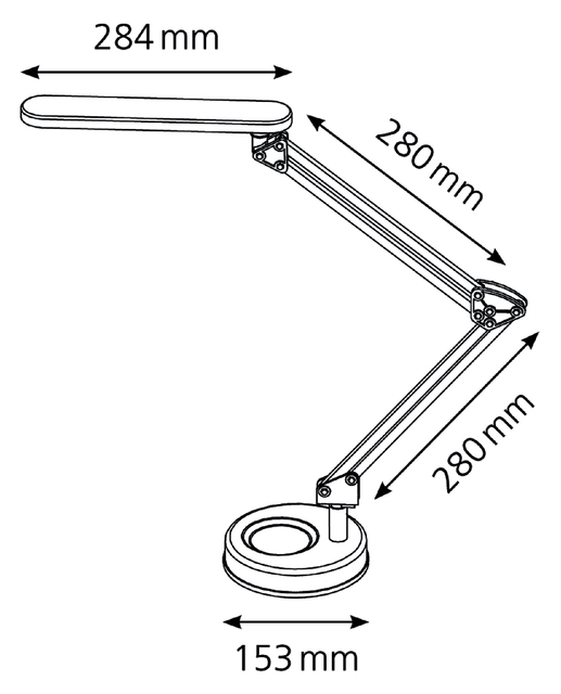 Bureaulamp Hansa led 4 stars zilvergrijs