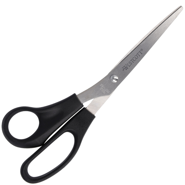 Kantoorschaar Westcott 210mm met kunststof grip linkshandig rvs