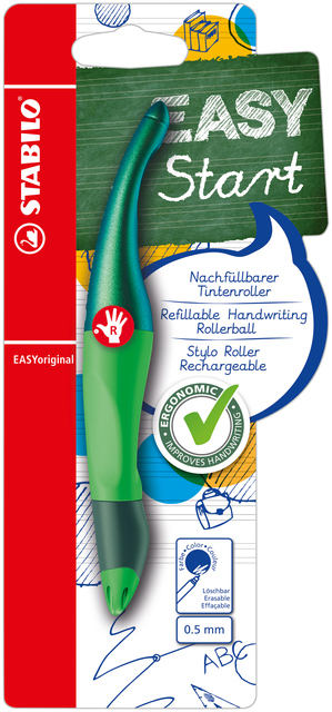 Rollerpen STABILO Easyoriginal rechtshandig holograph edition medium groen blister à 1 stu