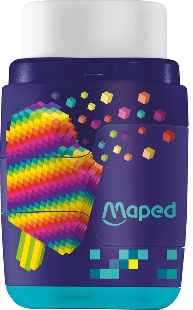 Puntenslijper Maped Pixel Party Connect 2-gaats met gum