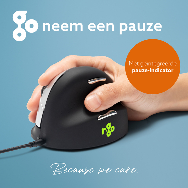 R-Go HE Mouse, Ergonomic mouse, Large (above 185mm), Right Handed, wired