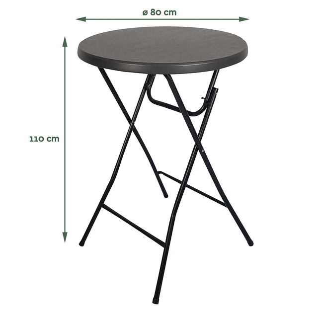 Statafel BRASQ 80cm BT100 zwart