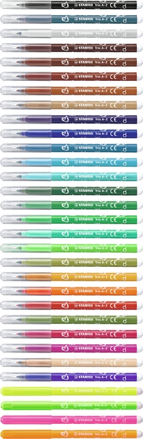 Viltstift STABILO Trio A-Z 378 fijn assorti classpack à 240 stuk