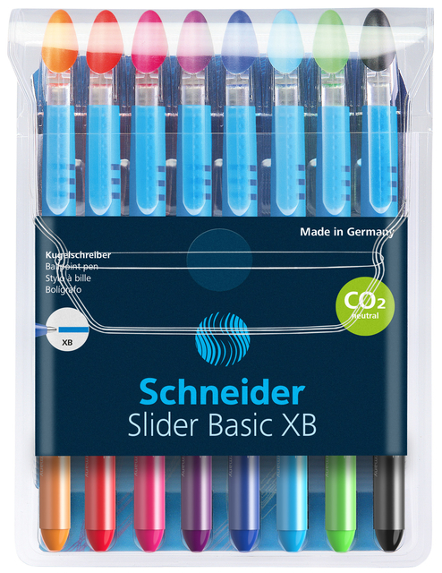 Rollerpen Slider Basic Colours extra breed etui à 8 stuk