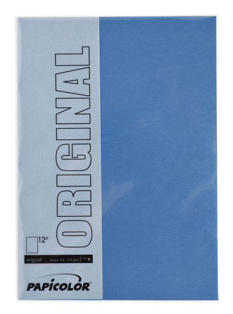 Kopieerpapier Papicolor A4 100gr 12 vel donkerblauw