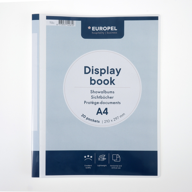 Frontview display book OPUS 2 20 Pockets, white