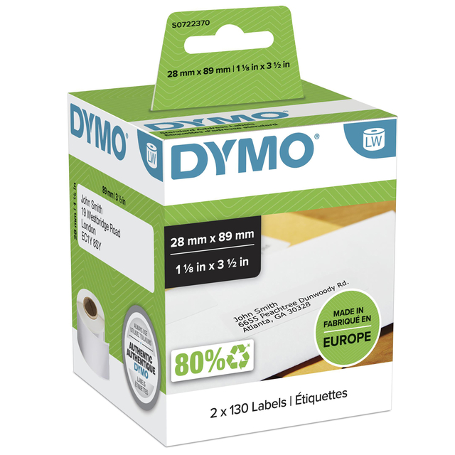 Dymo Std 260 Lbls Pk2 99010/S0722370