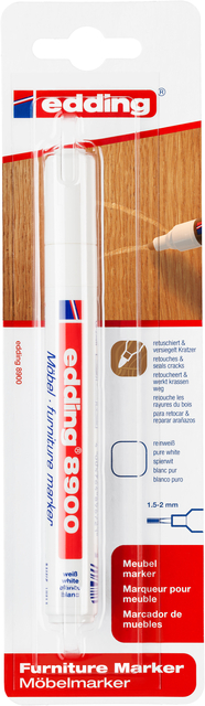 Viltstift edding 8900 meubel rond 1.5-2mm spierwit blister à 1 stu