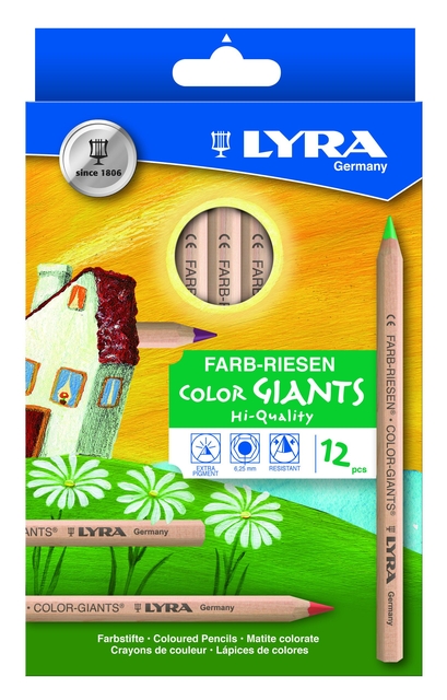 Kleurpotlood LYRA Color Giants Nature set à 12 kleure