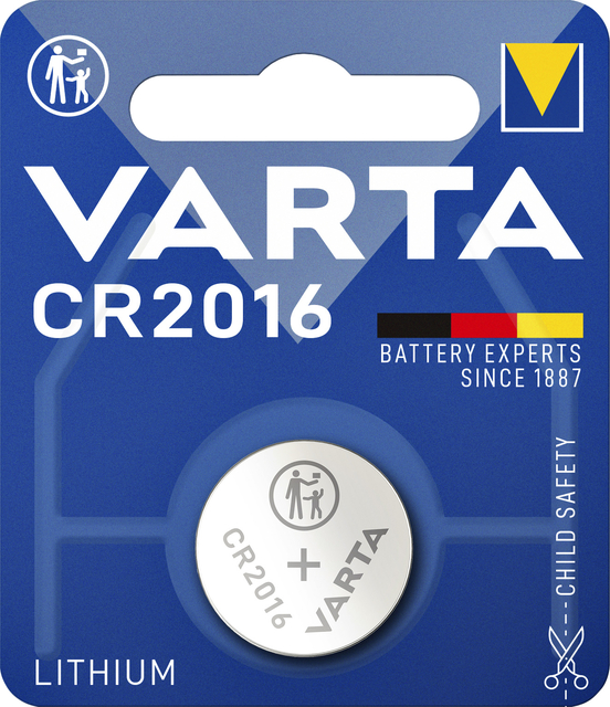 Batterij Varta knoopcel CR2016 lithium blister à 1stu