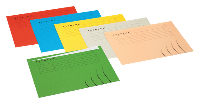 Folding folder Secolor with tab border A4 100% recycled cardboard 250 gr Beige
