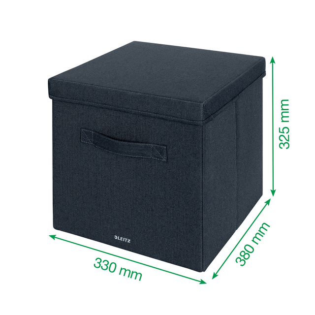 Opbergdoos Leitz gestoffeerd met deksel 330x325x380mm grijs 2 st
