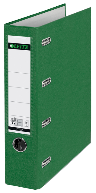 Giro-/bank ordner Leitz A4 met dubbele mechaniek 80mm PP groen