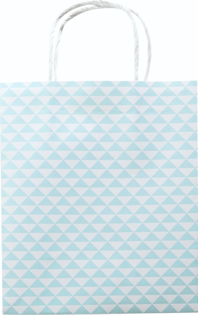 Tas met handvat Folia kraftpapier 115gr 18x21x8cm wit set à 3 dessins