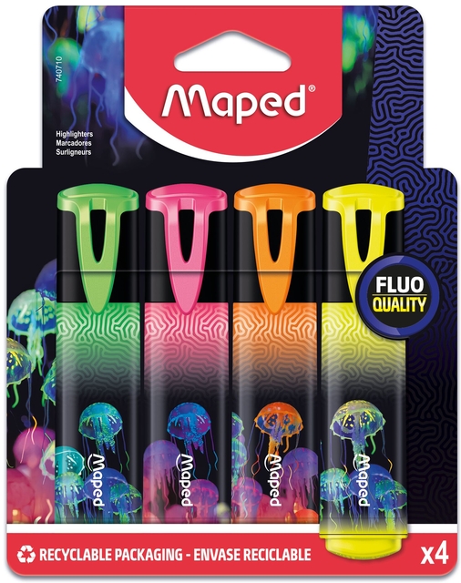 Markeerstift Maped Deepsea Paradise set à 4 kleure