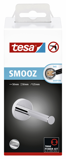 Reserverolhouder tesa® Smooz hoogglans verchroomd metaal zelfkleven